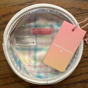 Stoney Clover Lane x Target Collaboration circle pouch PASTEL RAINBOW GINGHAM